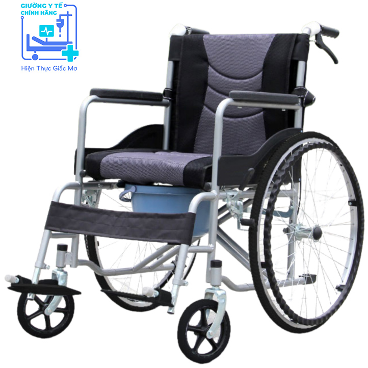 Xe Lăn Tay có Bô Vệ Sinh NIKITA S213-3+D