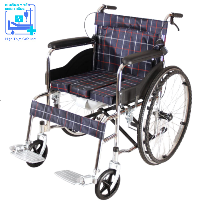 Xe lăn tay có bô vệ sinh NIKITA N213-3CR