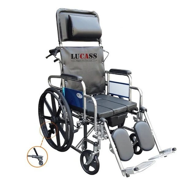 Xe Lăn Tay Đa Năng Lucass X-607B(thắng tay, 2 chống lật, vành đúc)