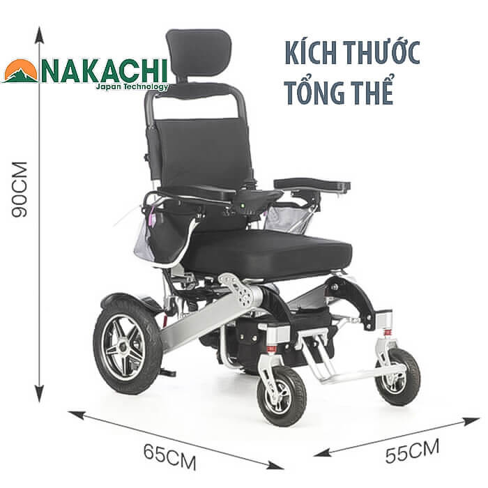 Kích thước xe lăn điện Nakachi NC-001R